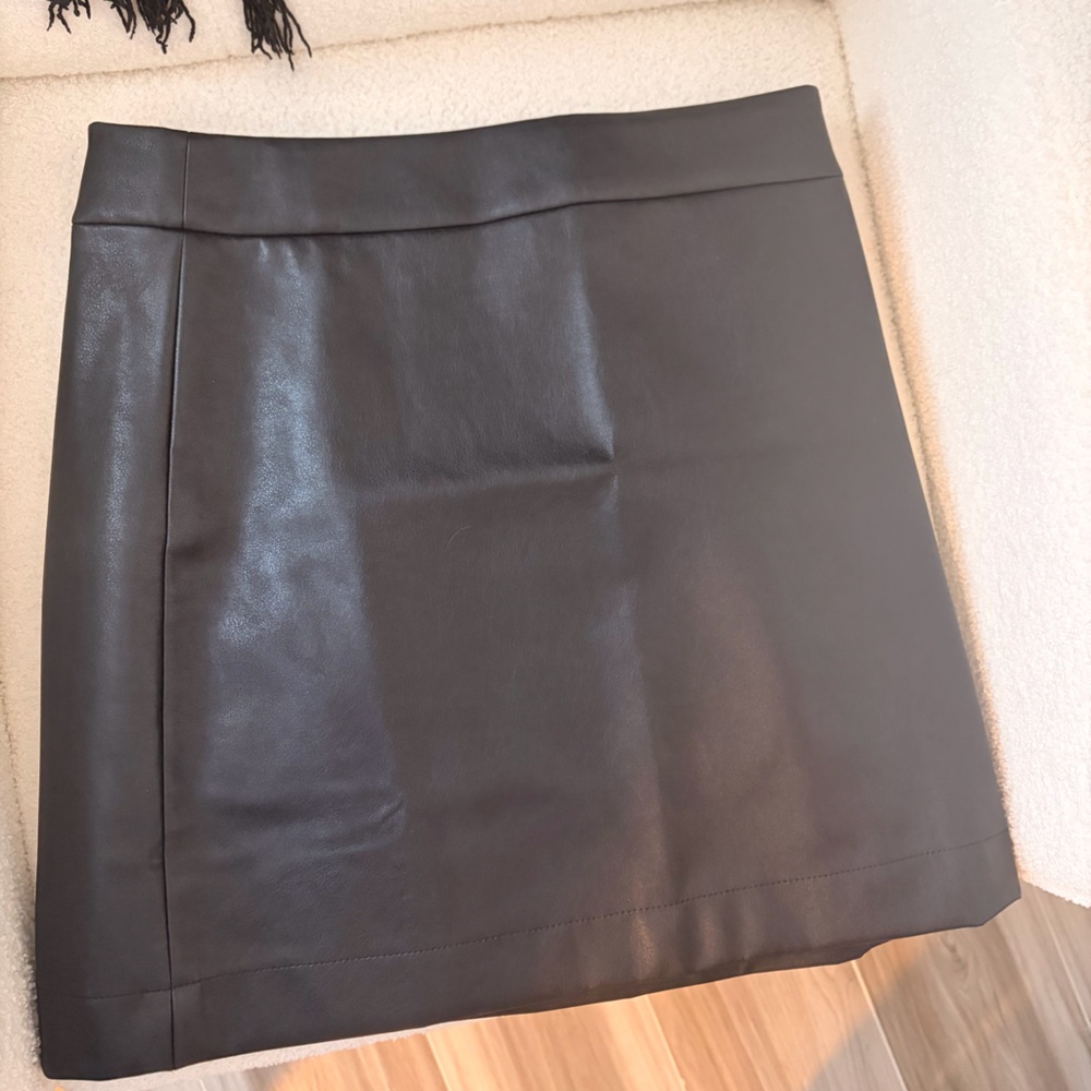 NWT J. Crew Charcoal Leather Skirt